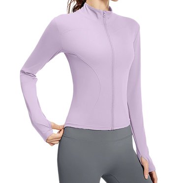 Workout Jacket for Women, Fitted Long Sleeve Athletic Top, Breathable Lightweight Yoga Jacket for Running and Gym, Shaping Sports Coat
