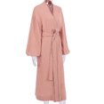 thumbnail image 3 of ziyahi Vêtements de Nuit Décontractés pour Femmes Printemps Style Ouvert devant Robe de Nuit Simple à Manches Longues pour Filles Vêtements de Nuit Maison Pyjama Marron m, 3 of 9