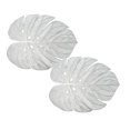 thumbnail image 1 of Oleegame Ensemble de 2 Pcs Napperon Élégant en PVC Ajouré avec Motif de Feuilles de Tortue, Napperon avec Feuilles de Simulation, Tapis de Table Résistant à l'Huile et Durable pour Isolation Thermique Argenté, 1 of 7