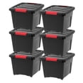 thumbnail image 1 of IRIS 18 L Stackable Plastic Storage Bins with Lids, 1 of 7