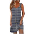 thumbnail image 2 of Ovzne Robes pour Femmes Robe pour Femme Robe de Printemps et d'Été pour Femmes Vacances Bouton Col en V à Bretelles Robe Haut Robe pour Femmes Liquidation, 2 of 5