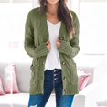 thumbnail image 1 of CHUANK Womens Boho Patchwork Cardigan Long Sleeve Open Front Knit Sweaters Coat Pockets Pink S, 1 of 7