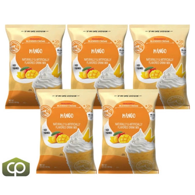 Big Train Dragonfly Mélange de Crème Frappée Tropicale à la Mangue, Base Professionnelle de Boisson aux Fruits Exotiques, Sac de 3,5 lb, Caisse de 5