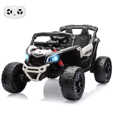 TROPOW Kids Cars Electric Ride On,Ride On UTV Car, Battery Powered Licensed Can-Am Kids Car, Electric Off-Road UTV Car with Remote Control, 2 Motors, Led Lights, Music, LED Lights,Gray