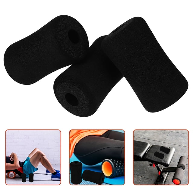 LOLIPPYY 3 Pcs Rouleaux d'Éponge Noirs pour Équipement de Mise en Forme Conception Universelle Rouleaux en Mousse