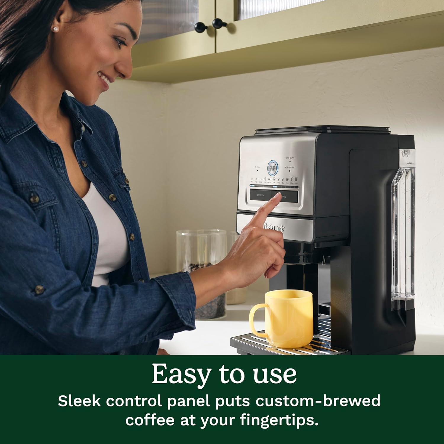 Cuisinart Coffee Maker, Custom Grind and Brew Single Cup Coffee Maker, 6 Cup Sizes, Built-in Stainless Steel Burr Mill
