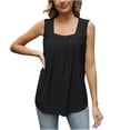 thumbnail image 1 of Dealovy Womens Eyelet Tank Tosps Summer Loose Square Neck Sleeveless Loose Beach Flowy Tunic Tops, 1 of 7