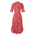 thumbnail image 5 of Jusqu'à 65 % de Rabais! Robes d'Été Mode pour Femmes 2024 Grande Taille Robe Décontractée à Imprimé Col en V Manches Courtes Robe Ample, 5 of 5