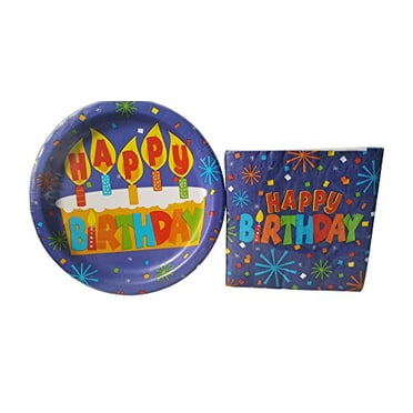 Greenbrier Happy Birthday Party Pack - 18 Plates and 20 Napkins