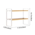 thumbnail image 3 of Double-Tier Desktop Storage Shelf Student Desk Organizer Office Computer Desk Tiered Cabinet, 3 of 6