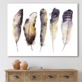 thumbnail image 1 of Designart Boho Ethnic Dark Gray Feathers I Canvas Wall Art, 1 of 4