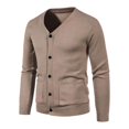 thumbnail image 1 of Mens Button Solid V Neck Slim Fit Warm Sweater Cardigan Coat, 1 of 4