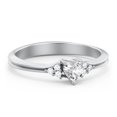thumbnail image 1 of Birthstone Heart Ring with Shoulder Accents - Cubic Zirconia / White Topaz (April), 1 of 4