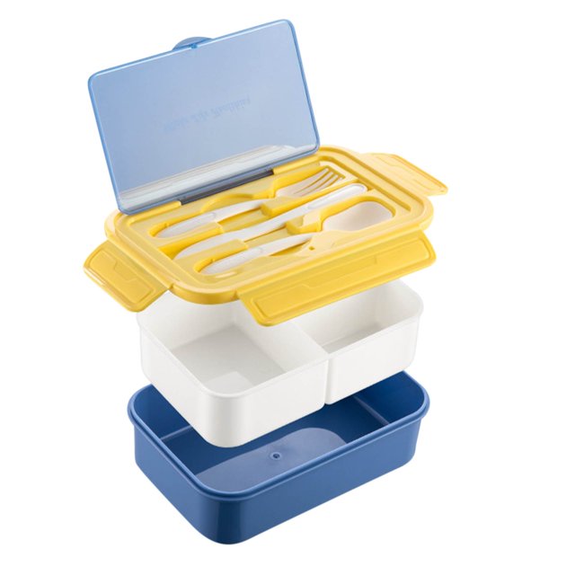 Aesthetic Lunch Box Aesthetic Lunch Box Blue Lunch Boxplastic Lunch Box Fresh-Keeping Box Microwave Oven Heating Sealed Thermal Insulation Bento Box Lunch Box with Tableware Lunch Box Snacks