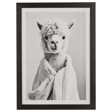 Bouclair Llama in Towel Framed Wall Art
