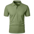 thumbnail image 5 of Sentmoon Spring Tops for Mens Oversized Relaxed Turndown Collar Short Sleeve Breathable Hawaiian Mens Blouse Solid Color Beach Outfit Trendy for Wedding Guest Green M, 5 of 5