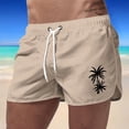 thumbnail image 1 of Stylish Men's Board Shorts for Beach Sports Travel Polyester Coconut Tree Design for Active Leisure Wear, 1 of 3