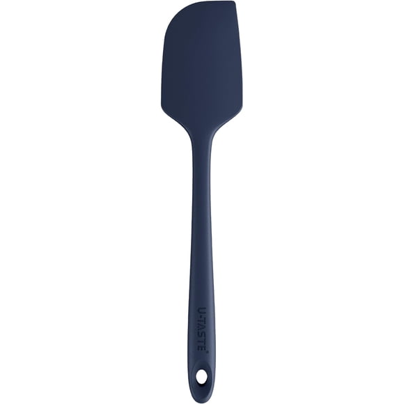 U-Taste Spatule Grand en Silicone de 11,38 Po, Résistante à la Chaleur Élevée 480 °F Sans BPA pour Cuisine Cuisson Pâtisserie Mélange, une Pièce Sans Joint, Grattoir Flexible en Caoutchouc pour Bol pour Batterie de Cuisine Antiadhésive (Bleu Minuit)