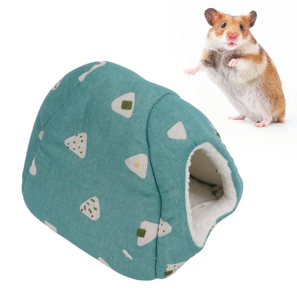 Grotte de Lit de Cochon d'Inde, Lit de Grotte de Hamster Mini Type Semi Ouvert Maison Cave pour Animaux de Compagnie Coupe-Vent Coton Chaud Lit Caché pour Chinchilla de Hamster