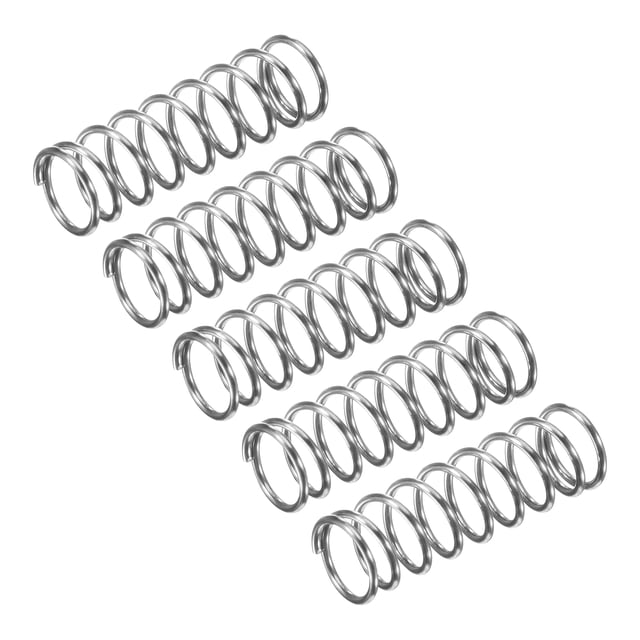 Unique Bargains Compression Spring, 5 Pack 304 Stainless Steel, 8mm OD, 0.8mm Wire, 25mm Length