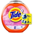 thumbnail image 2 of Tide Power PODs + Downy Laundry Detergent Pods, Soft Boosters + April Fresh, Detergent soap pacs for Laundry washing, HE compatible, 25 Count, 2 of 19