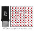thumbnail image 3 of Printtoo Personalized Clothes Theme Icons Round Rubber Stamp Self Inking Stamper 12 mm-Red, 3 of 7