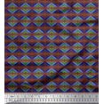 thumbnail image 1 of Soimoi Polyester Crepe Fabric Ogee Damask Print Fabric by The Yard 42 Inch Wide, 1 of 5