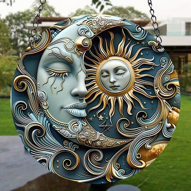 Stunning Sun and Moon Acrylic Hanging Wall Art for Bedroom and Porch Decoration Unique Pendant for Home Inspiration