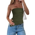 thumbnail image 1 of Womens Tube Top Summer Strapless Tops Army green XL, 1 of 7
