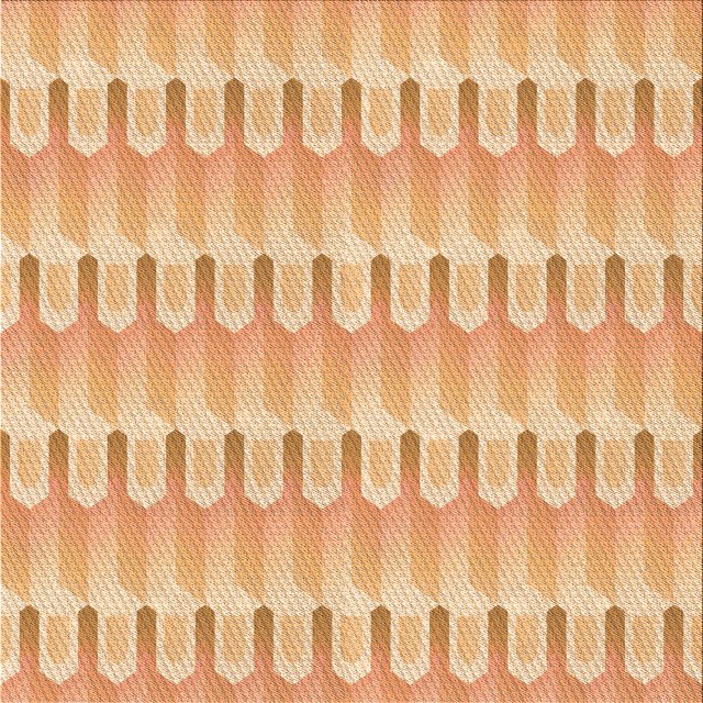 Ahgly Company Machine Washable Indoor Square Transitional Orange Area Rugs, 6' Square