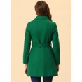 thumbnail image 4 of INSPIRE CHIC Manteau Long Trench Élégant d'Hiver pour Femme à Col à Revers Vert TP, 4 of 6