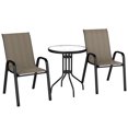 thumbnail image 1 of Outsunny Outdoor Bistro Set Small Patio Set w/ Stackable Chairs, 1 of 10