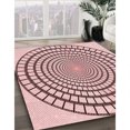 thumbnail image 3 of Ahgly Tapis d'Intérieur Lavable en Machine Carré Transitionnel Rose Clair, 4 Pieds Carré, 3 of 7