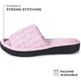 thumbnail image 4 of Roxoni Womens Soft Open Toe Slide Slippers, Indoor Outdoor Rubber Sole Pink, 4 of 5
