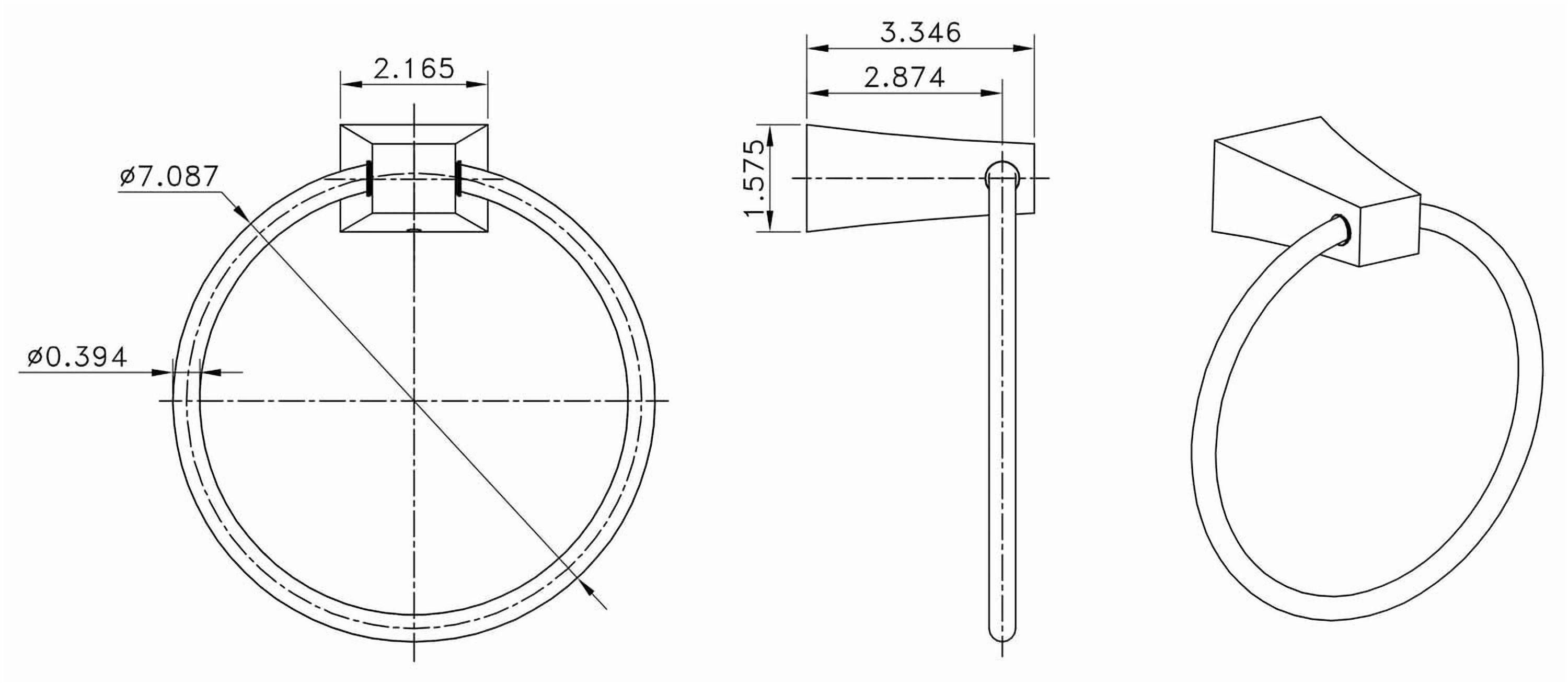 Avanities Anneau porte-serviettes en laiton au fini chromé AI-34603
