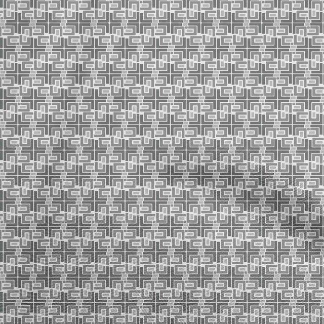 oneOone Polyester Spandex Gray2 Fabric Geometric Fabric For Sewing Printed Craft Fabric By The Yard 56 Inch Wide