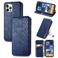 thumbnail image 1 of Étui pour iPhone 12 Pro, Étui Portefeuille à Rabat, Étui à Rabat Magnétique Protectrice - Bleu, 1 of 5