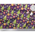 thumbnail image 3 of Soimoi Purple Cotton Poplin Fabric Gifts & Christmas Tree Print Fabric by Yard 56 Inch Wide, 3 of 5