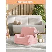 GloryStar Comfy Kids Fold Out Couch, Convertible Sherpa Toddler Sofa to Lounger, Soft Children's Sofa Bed for Girls and Boys