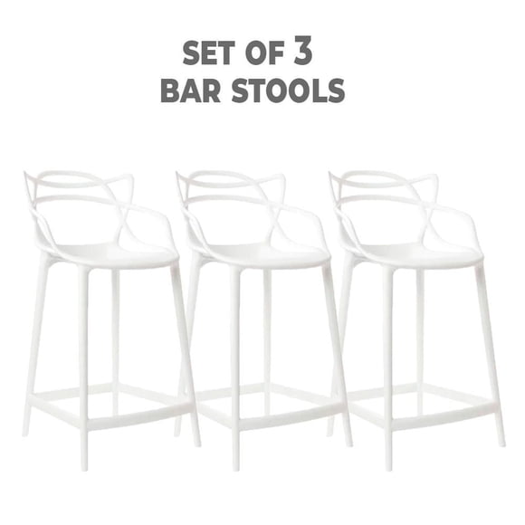 Heavenly Collection Plastic Counter Stool SET OF 3