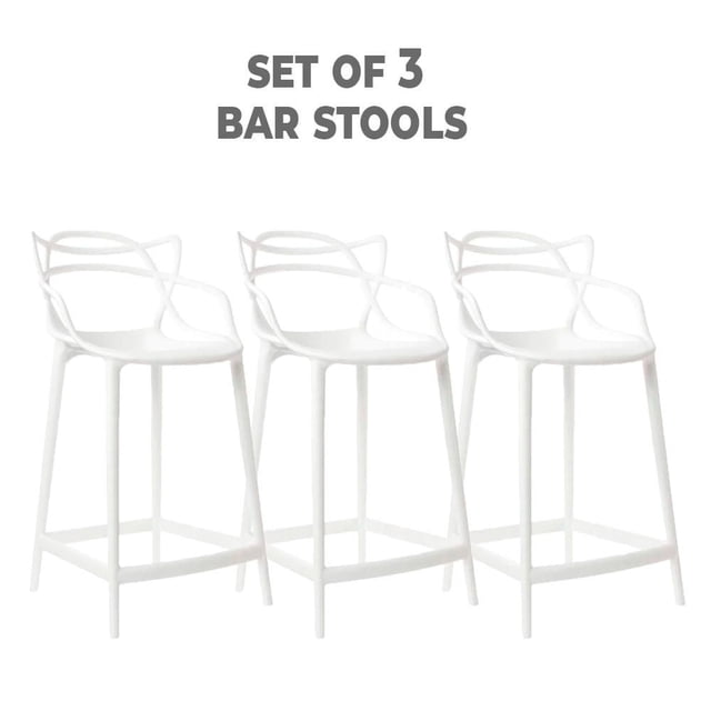 Heavenly Collection Plastic Counter Stool SET OF 3
