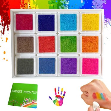 EGNMCR Funny Finger Painting Kit 12 Color Washable Finger Paint Set With Book For Kids DIY Crafts Finger Paint Sets For Children's Day Christmas Art Painting Supplie ar pendant