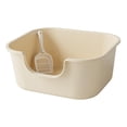 thumbnail image 4 of Open Top Pet Litter Tray Cat Litter Box High Sided Easy to Clean Extra Large Coffee Color, 4 of 9