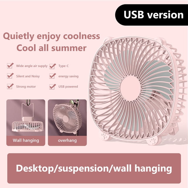 Yhmxh Fan-Desk Fan Portable Fan Box Fan Mini Fan Dormitory Desktop Portable Silent Small Fan USB Multifunctional Fan Small fan