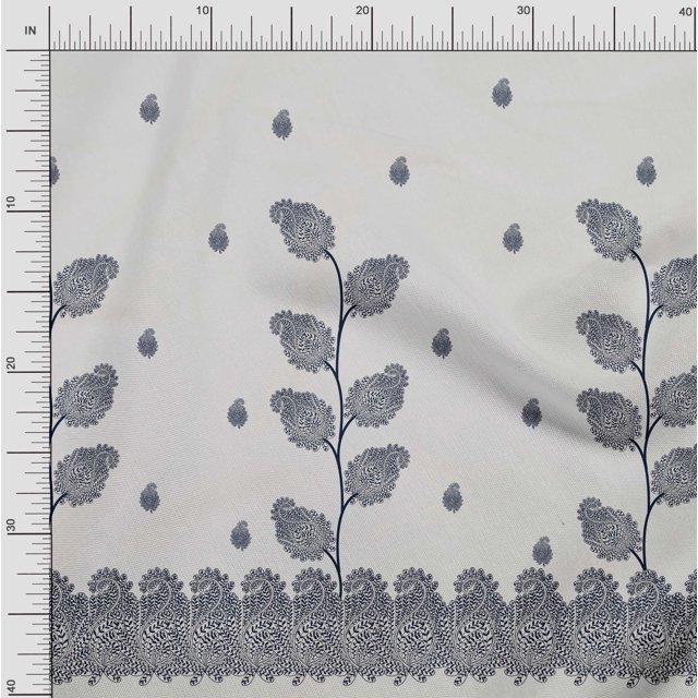 Soimoi Viscose Chiffon Fabric Paisley Panel Printed Craft Fabric by The Yard 42 Inch Wide