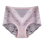 Gubotare Ladies Underwear Panties Briefs Womens Underwear Bikini Panties Lace Soft Hipster Panty Ladies Stretch Full Briefs (Pink,M)
