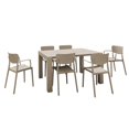 thumbnail image 1 of Loft Outdoor Dining Set with 6 Arm Chairs and 55 inch Extension Table Taupe, 1 of 5