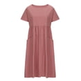 thumbnail image 4 of Jusqu'à 65 % de Rabais! Robes d'Été à la Mode pour Femmes 2024 Grande Taille Décontractées à Col Rond à Manches Courtes Robe à Taille Haute, 4 of 6