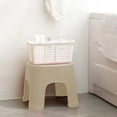 thumbnail image 4 of Fridja Non Slip Step Stool Shower Foot Stool 8 Inch High One Steps Stool Small Plastic Thickened Step Stool for Home, Office, Garage Stools Laundry Bathroom, 8.07x7.67x6.29in, White, 4 of 6