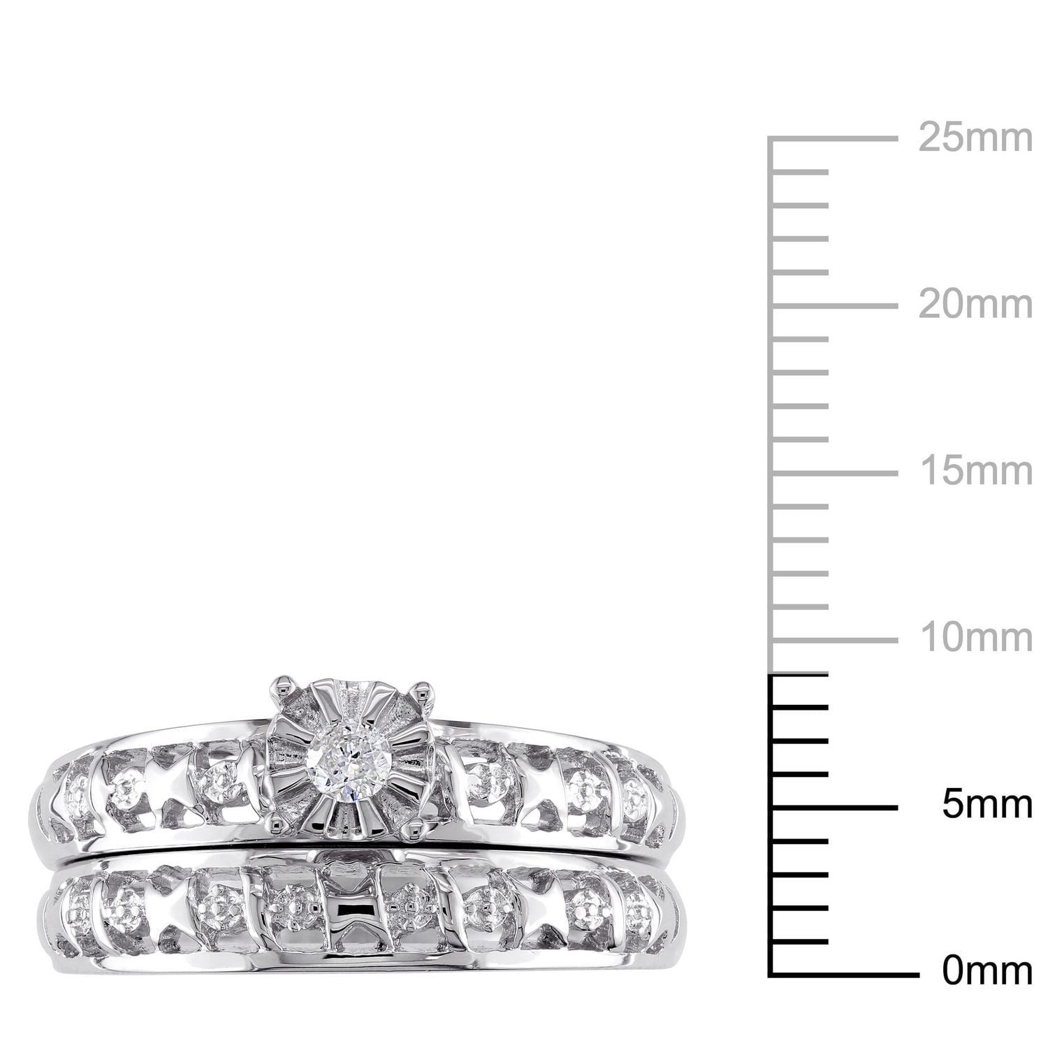 Ensemble nuptial Miabella avec accents de diamants en argent sterling